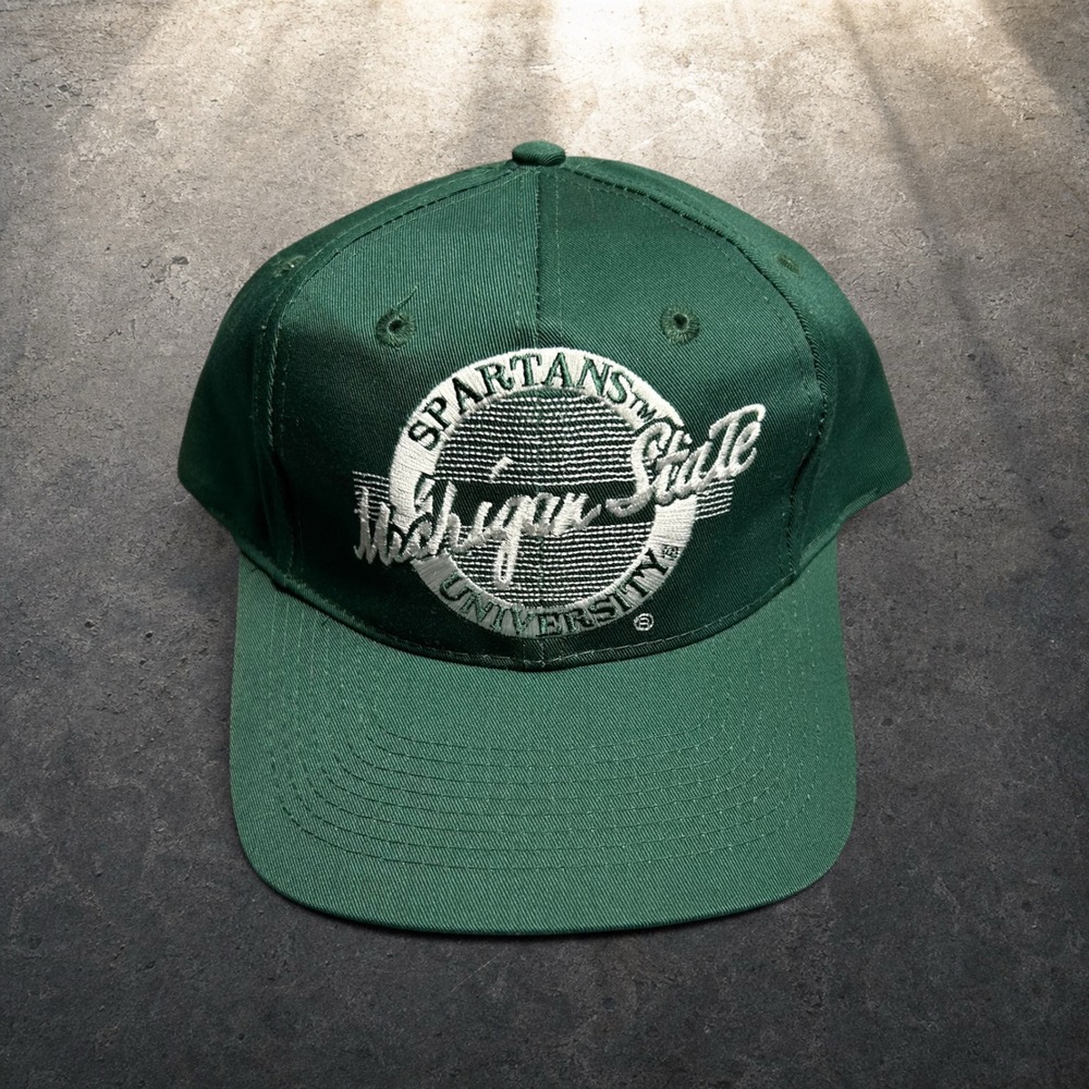 Vintage Michigan State Spartans Snapback Hat The Game Green OSFA 90s Retro